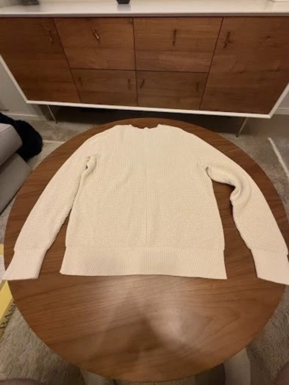 Rag & Bone Men Waffle Knit Crewneck Sweater Cream XL